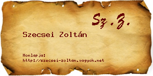 Szecsei Zoltán névjegykártya